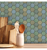 Multicolor peel and Stick Wall Tile | Hexagon Kitchen Backsplash Tiles | self Adhesive Tiles for Home Décor